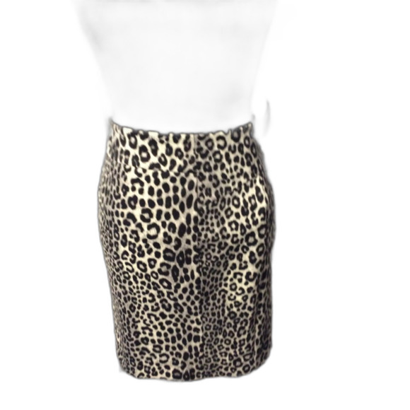 Michael Kors Leopard Print Stretch Skirt Womens Small S Animal VNC - Picture 1 of 4